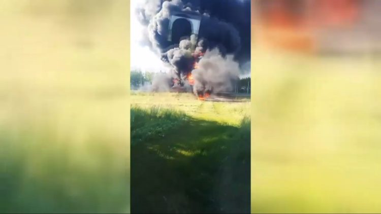 В Нижнекамском районе в результате ДТП загорелся бензовоз