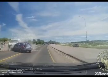 Появилось видео с момента смертельного ДТП в Тукаевском районе