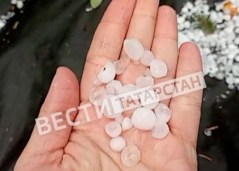 В Зеленодольске прошел град