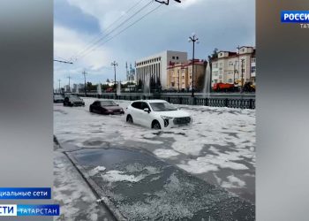 На Казань обрушился сильнейший ливень с градом