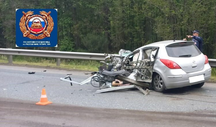 В Татарстане в столкновении Nissan и КамАЗа погибли три человека